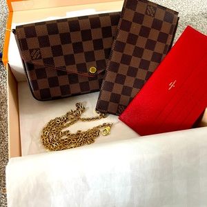 *Authentic* Louis Vuitton Felicie Damier Ebene Pochette